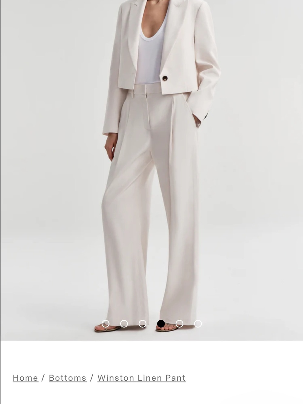 A.L.C. Linen Wide-Leg Pants in Ivory